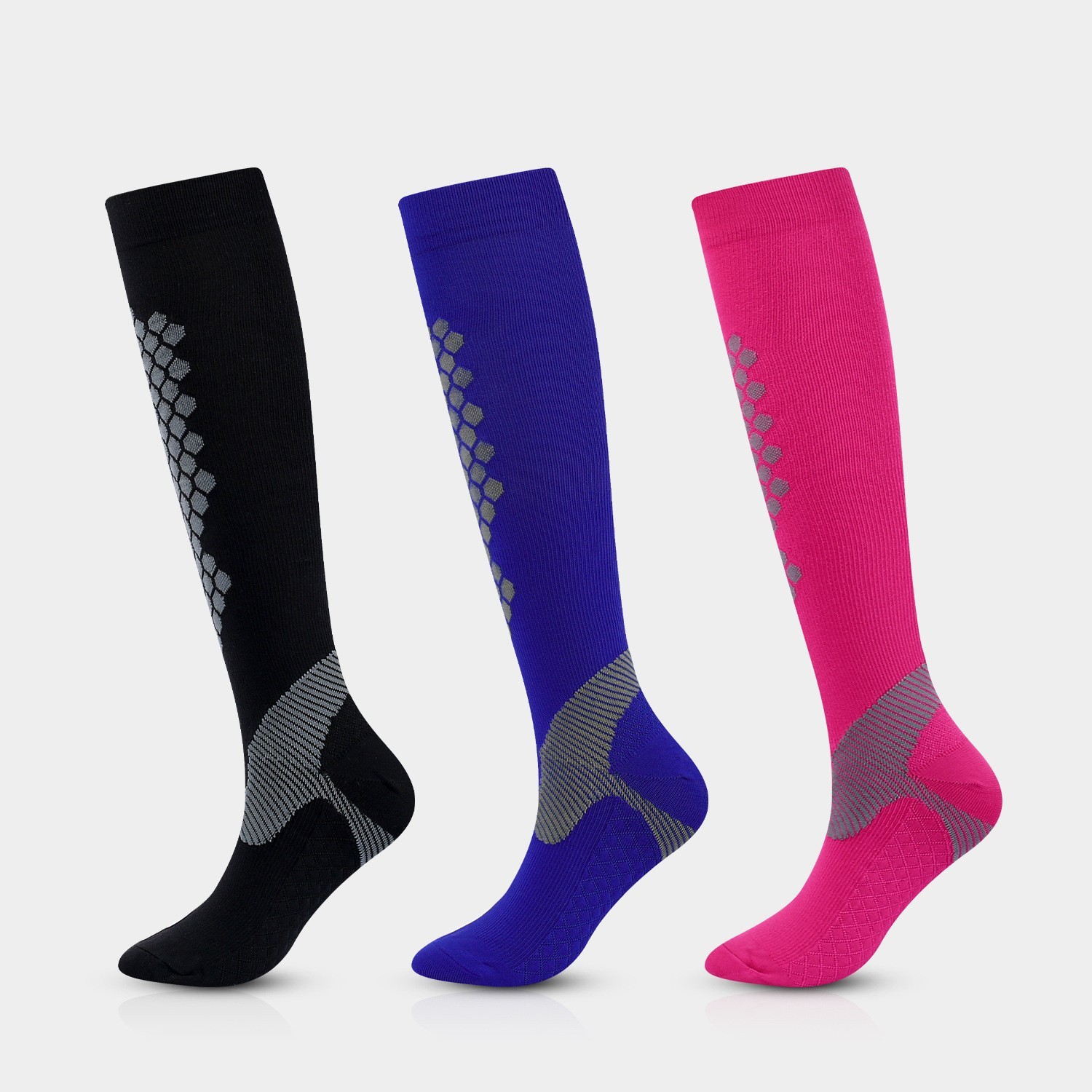 Juego de 6 pares de calcetines deportivos de compresión transfronterizos para fitness, calcetines largos de compresión para pantorrillas para hombres y mujeres, calcetines de compresión elásticos. image 62