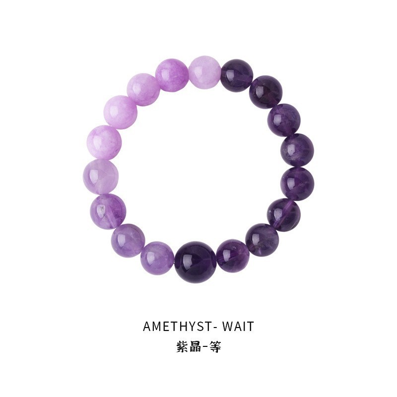 晗珞~优化石紫水晶白水晶手链小清新甜美休闲风手串简约百搭手饰|undefined