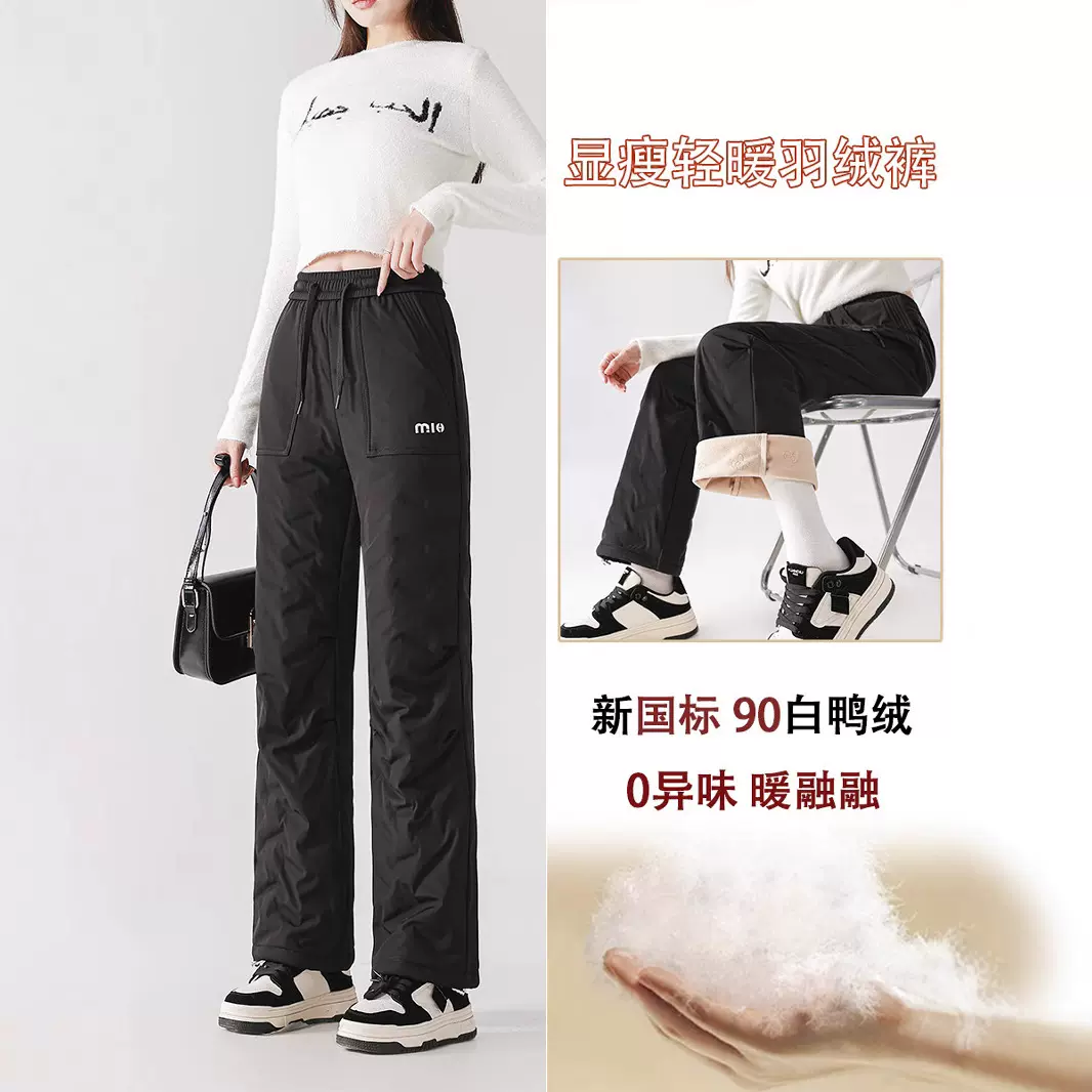羽绒裤女外穿2024新款零下40度防寒保暖棉裤加绒加厚工装休闲裤