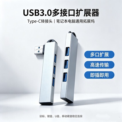 Type-C wireless all-in-one docking station, USB 3.0 high-speed adapter, compatible with computers, smartphones, and tablets for expansion Type-C wireless all-in-one docking station, USB 3.0 high-speed adapter, compatible with computers, smartphones, and tablets for expansion