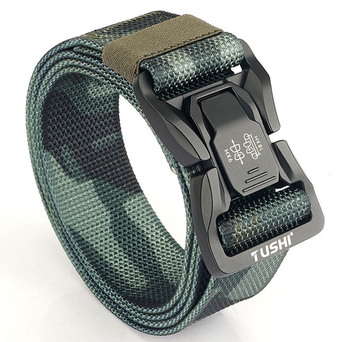 New tactical alloy buckle training pants with nylon belt outdoor versatile workwear quick-release men's belt wholesale