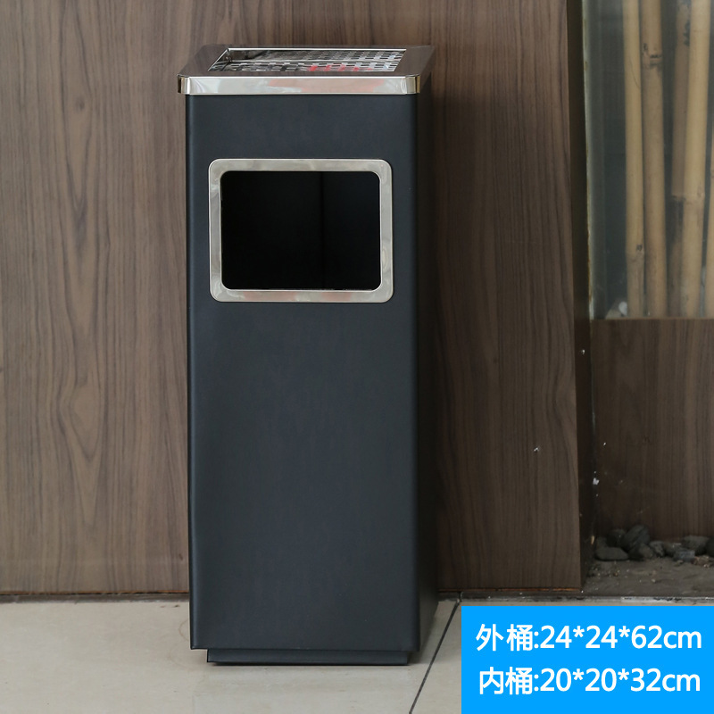 Comercial grande de acero inoxidable clasificación basura con Cenicero gran capacidad al aire libre Hotel vertical al aire libre extintor cubo