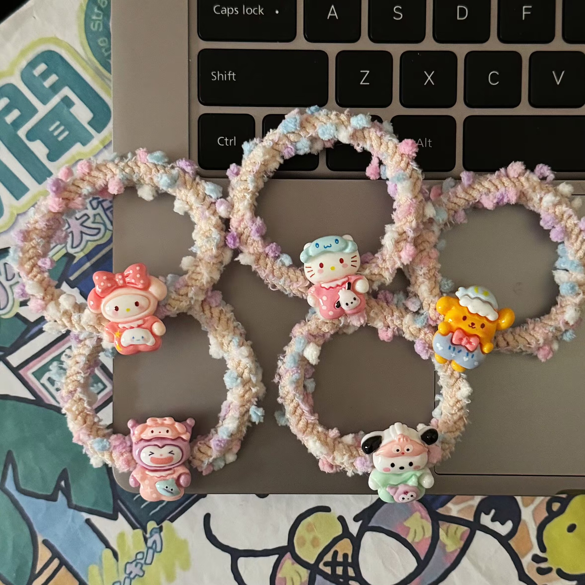 candy color whole body small animal color hair ring japanese sweet soft and adorable girl ponytail hair string rubber band hair accessories new