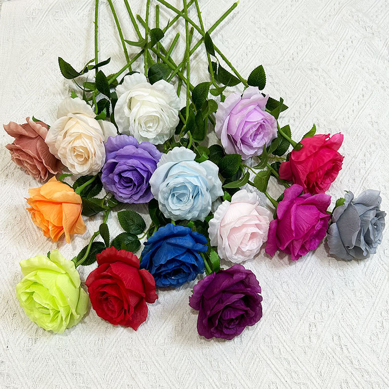 Single Anna Rose Flower, Faux Bouquet, Artificial Silk For Wedding Venue Decoration, Plastic Flower With A High-end Feel_voghion.com