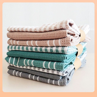 ✅ Cross-Border Supply Home Kitchen Set Tea Towel Scandinavian Style Cotton Fabric Napkin Cotton Kitchen Towel