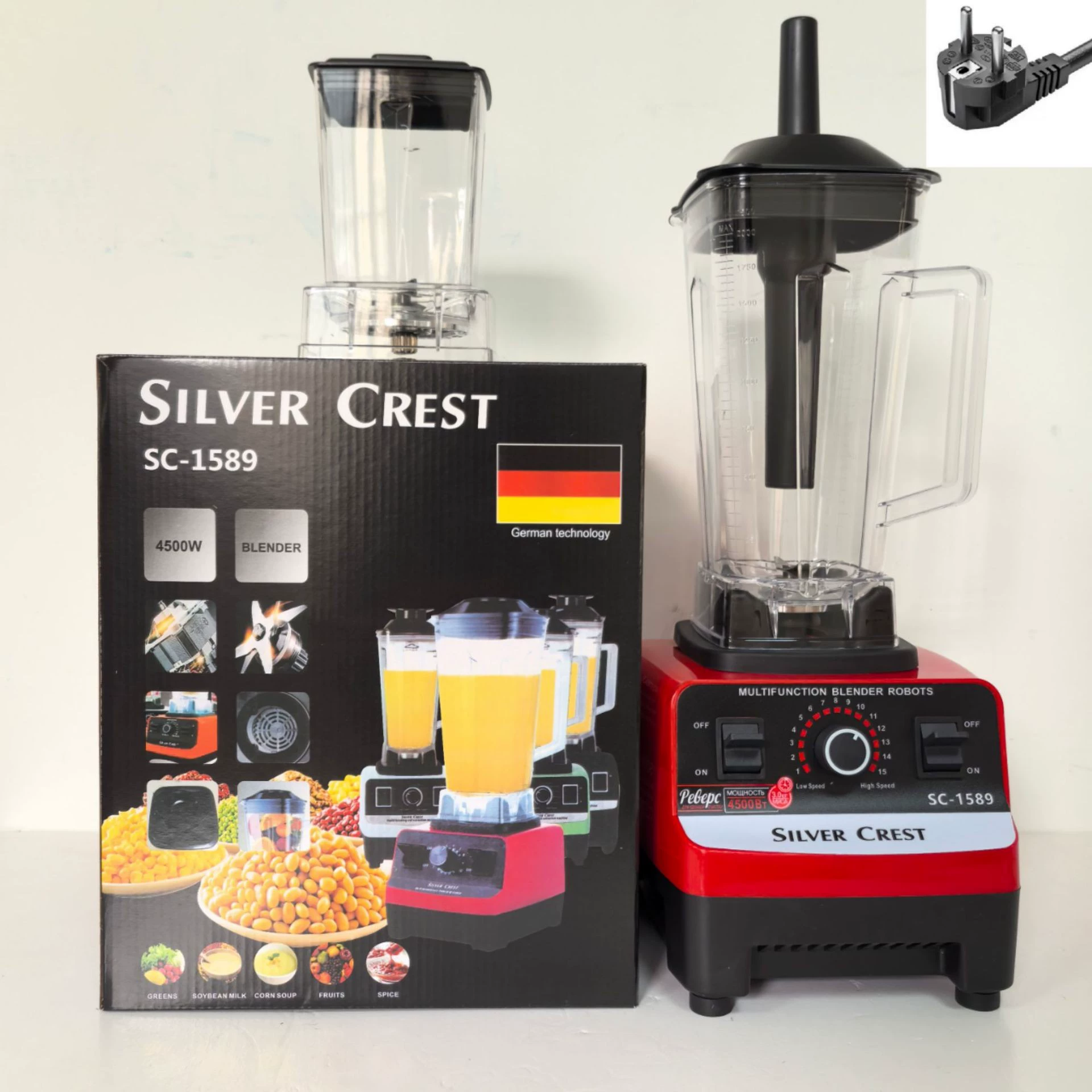 Cross-border 4L 8-in-1 blender for commercial use, stainless steel, high-power, pure copper mixer, meat grinder, crushed ice, juice extractor