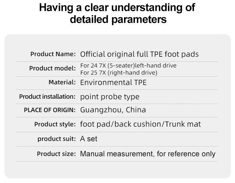 Suitable for 24-25 Zeekr 7X Right-Hand Drive Cars, Tpe Floor Mats, Trunk Mat, Cross-Border