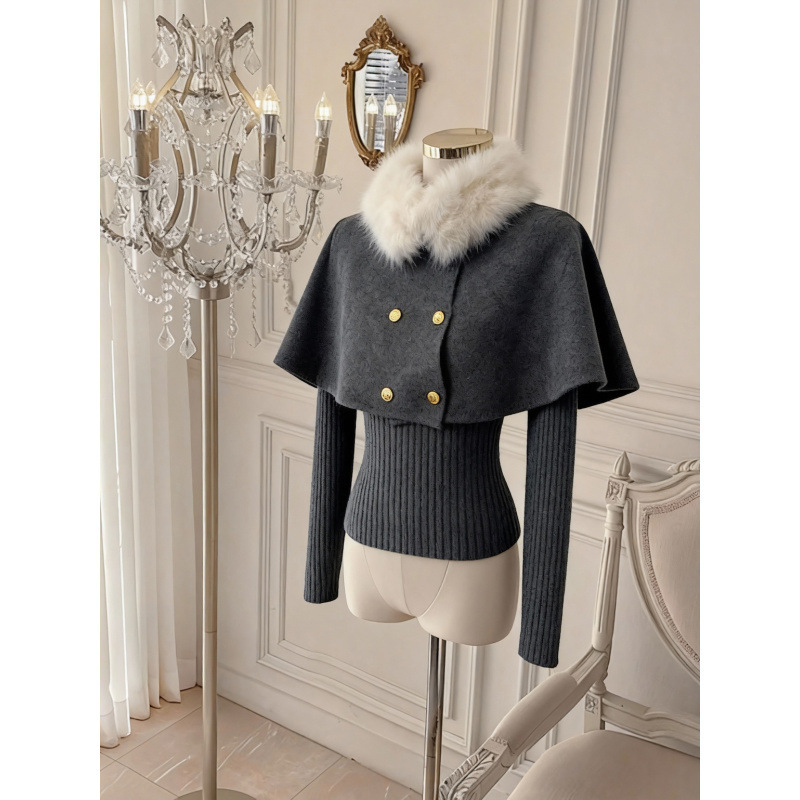 Real Price Guaranteed Korean Style Outfit with a Christmas Vibe Red Sweater Cape Knitwear Two-Piece Set for Women in Autumn and Winter Real Price Guaranteed Korean Style Outfit with a Christmas Vibe Red Sweater Cape Knitwear Two-Piece Set for Women in Autumn and Winter