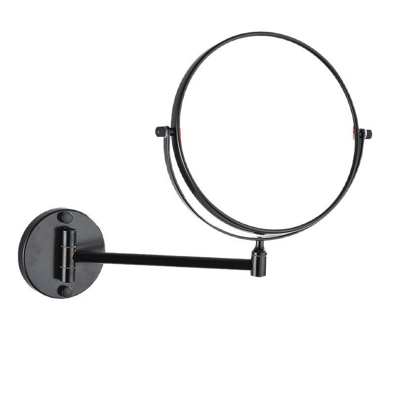 Space black golden telescopic folding double-sided mirror