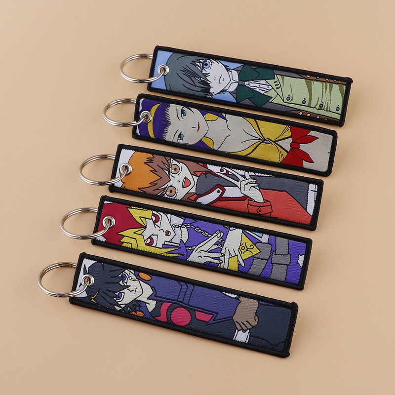 Cartoon game king black Deacon cartoon woven silk keychain lanyard soul eater ornaments woven fabric keychain accessories
