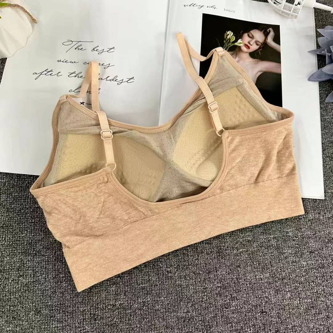 Nueva taza fija sin costuras hermosa espalda sin anillo de acero ropa interior chaleco chaleco cómodo ropa interior damas base sostén al por mayor