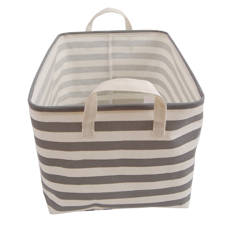 帆布收纳筐宿舍卧室脏衣篓带提手大容量杂物收纳筐厂家供应