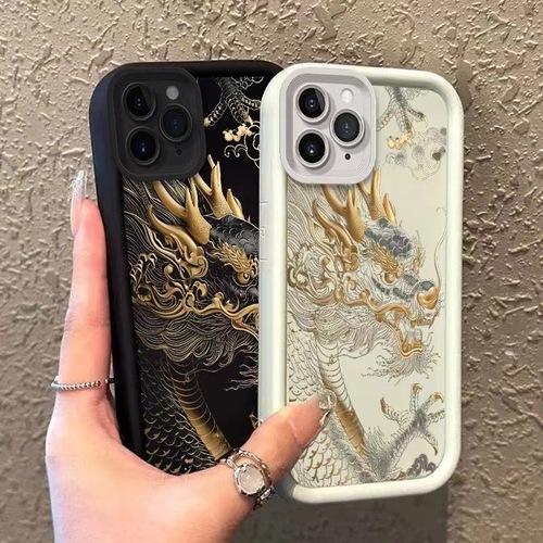 Chinese Dragon for Apple 14 Pro National Trend 15 Pro Max Phone Case Creative 13/12 Cool 11/X Anti-Slip