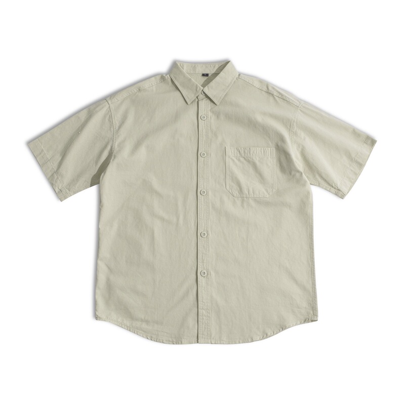 Pure Cotton Workwear Short-Sleeved Shirt for Men, Summer Youthful Style, Japanese Cityboy Casual Shirt, Couple's Top