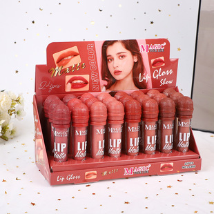 Cross-border Hot Sale Creative Microphone Chinese Lip Gloss Four-color Matte Velvet Multicolor Lipstick Pen Factory Outlet
