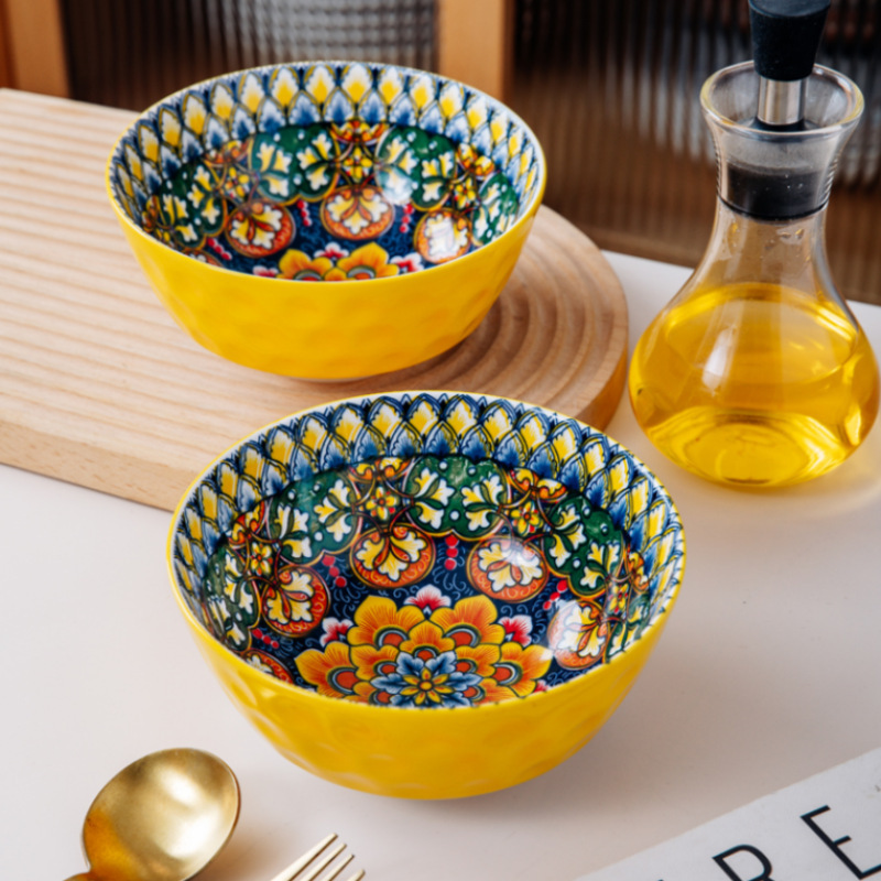 黄金時代 - 6inch フェイスボウル釉下色宮殿スタイルの高価値セラミック日常家庭用食器|undefined