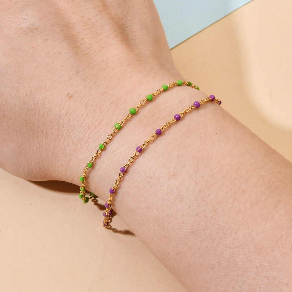 Daily Occasion Lady Simple Style Round Stainless Steel Bracelets In Bulk