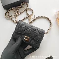 爆金小香風香おばあちゃん真皮小廃包mini cf斜めショルダーバッグチェーンウエストバッグ小銭入れ小銭入れ