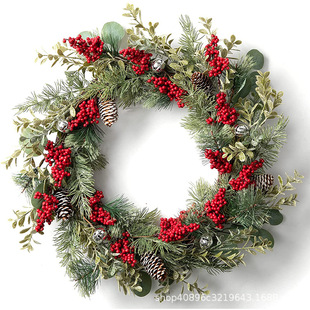 New Christmas Decoration Artificial Rattan Garland Candlestick Scene Decoration Ornaments Fireplace Porch Christmas Pendant