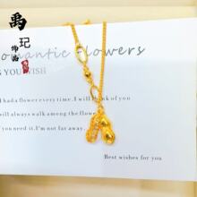 金店同款古法沙金好事花生项链轻奢独特设计感精致百搭锁骨链批发