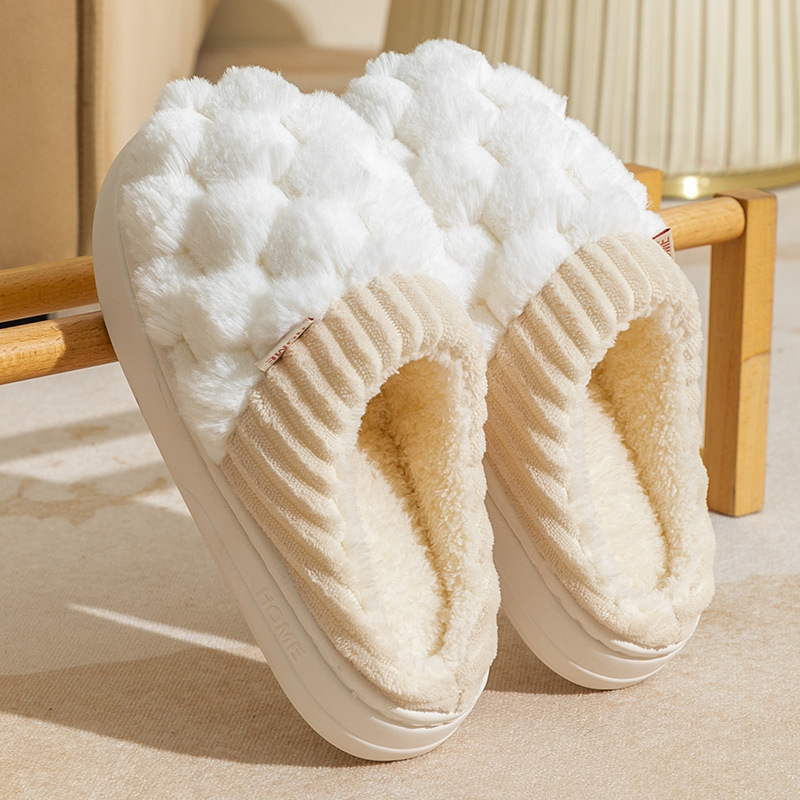 綿のスリッパの女性の冬の家庭用春と秋の室内の保温の滑り止めの家庭の慈渓の冬のカップルの毛のぬいぐるみの男|undefined