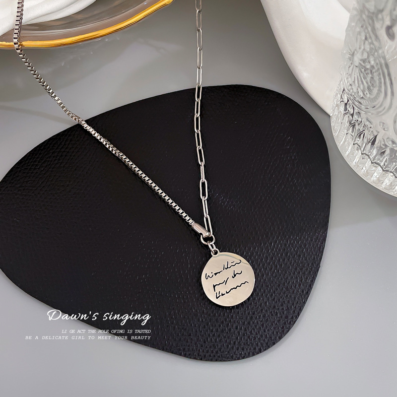 Stainless Steel Colorless Necklace Trendy Cool Personality Clavicle Chain Light Luxury Niche Pendant Hip Hop Ornaments display picture 2