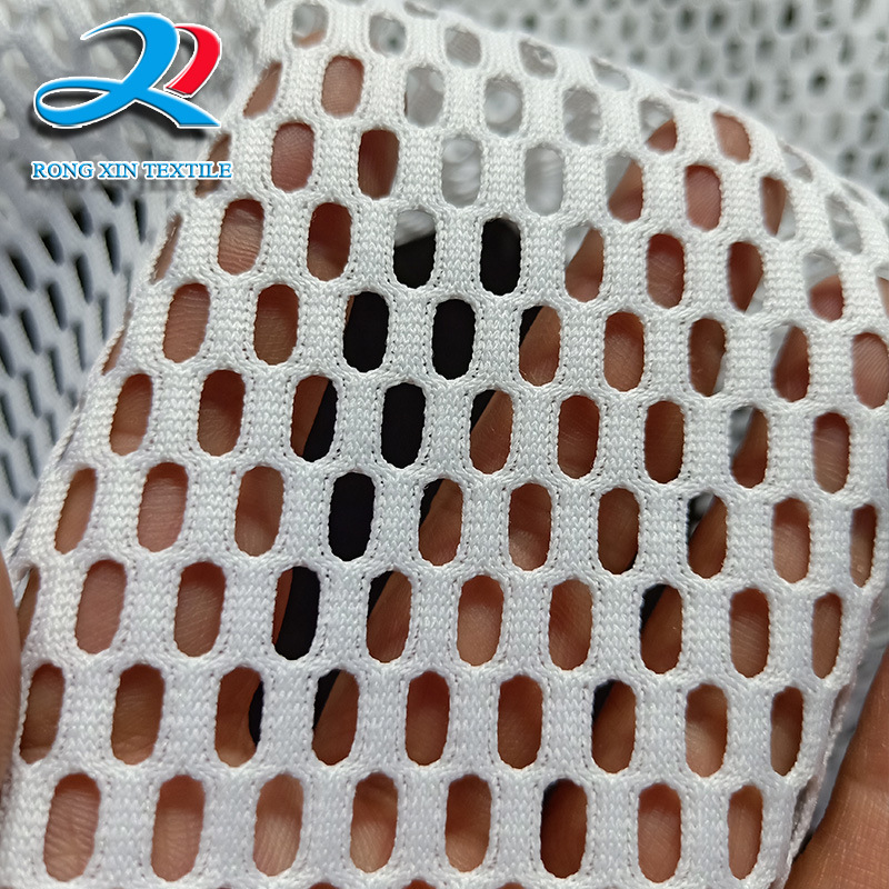 厂家现货批发150D低弹大网大孔透气运动服鞋材面料经编网眼布