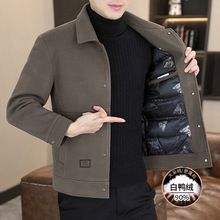 冬季毛呢夹克男高档帅气短款呢子大衣加厚保暖休闲潮流羽绒服外套