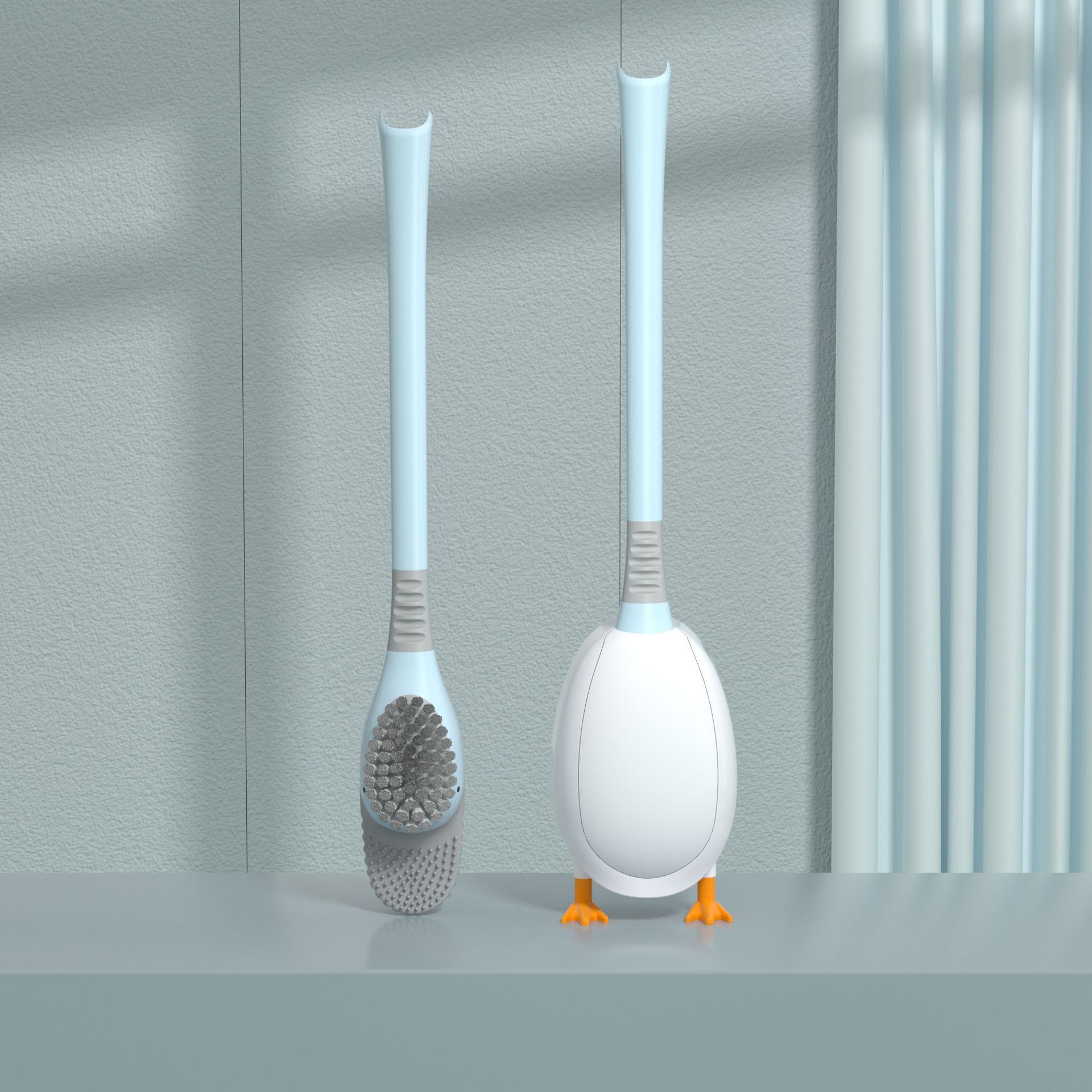 Punch-free Toilet Cleaning Brush Diving Duck Toilet Brush Multifunctional Wall-mounted Silicone Toilet Brush Duck