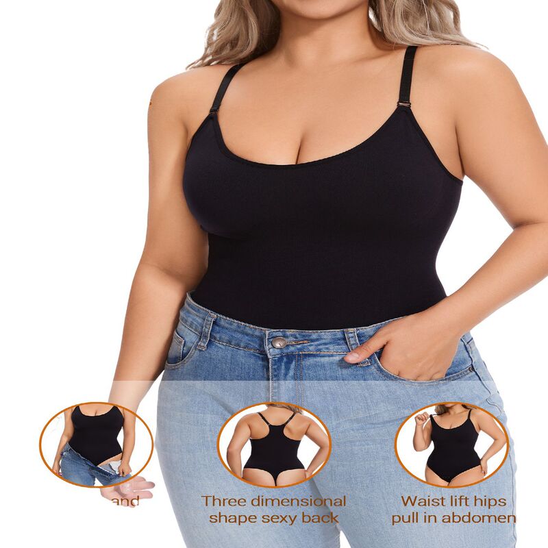 Women's Seamless Shapewear Bodysuit Tummy Control Full Body Shaper Camisole Slimming Waist Cincher Butt Lifter