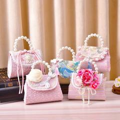 子供用バッグリトルプリンセスパールポータブル小銭入れアンティークスタイル牡丹収納袋女の子ハンドバッグミニ