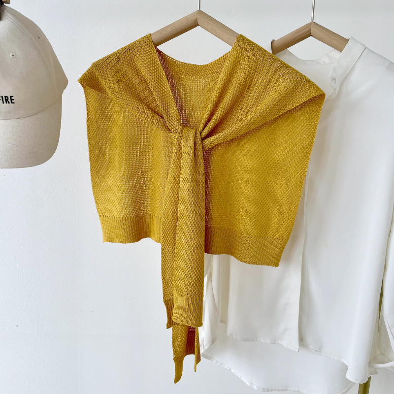 Sólido hielo seda de punto chal mujer primavera y otoño al aire acondicionado Oficina cuello cervical