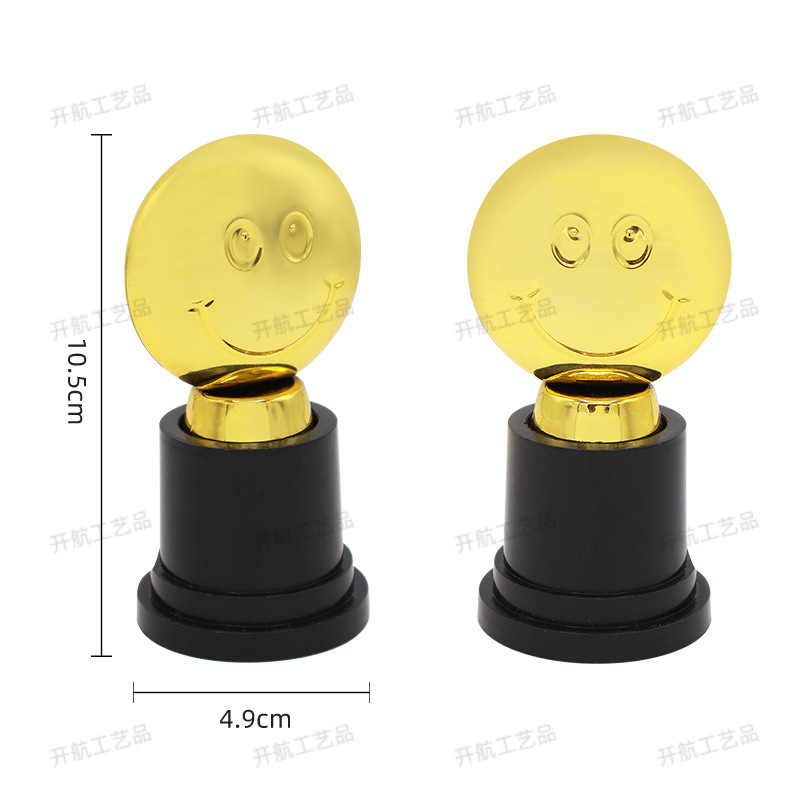 Kaihang sonriente trofeo mayorista para estudiantes de jardín de infantes medalla de plástico mini conmemorativa de competencia transfronteriza logotipo imprimible