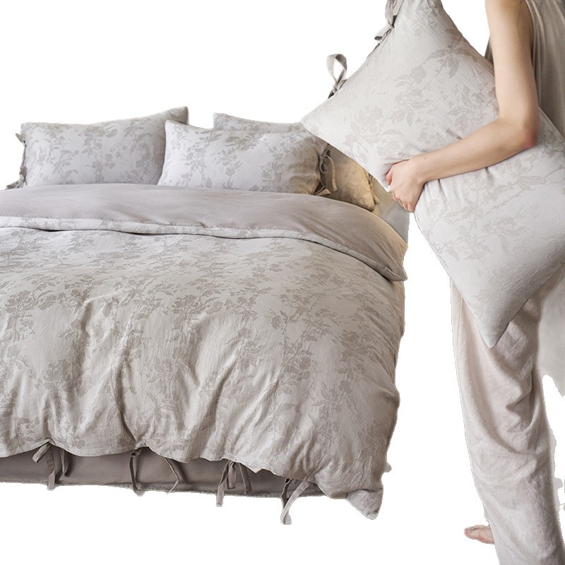 Estilo japonés de estilo residencial lino algodón y lino cuatro piezas nuevas colchas de algodón puro ropa de cama cuatro piezas lujosas
