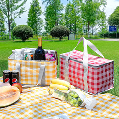 Cross-border best-selling outdoor camping picnic basket Ins style pattern folding picnic bag hand-held insulated picnic basket wholesale