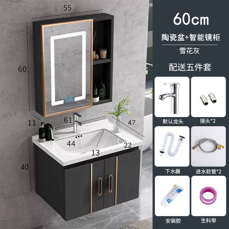 Espacio aluminio tocador tocador tocador tocador armario integrado tabla de roca encimera lavabo lavabo mueble de baño mueble de baño