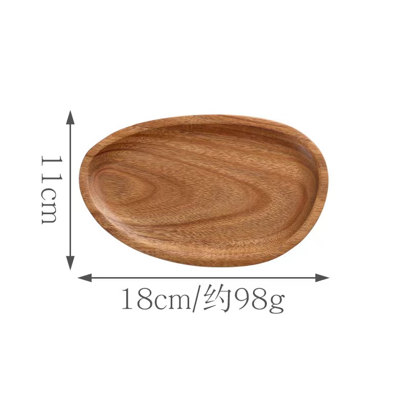 bandeja de madera de árbol de ebano, bandeja de almacenamiento de aire, plato de comedor oval japonés, pastel, pan, café, té, plato de madera sólida image 34