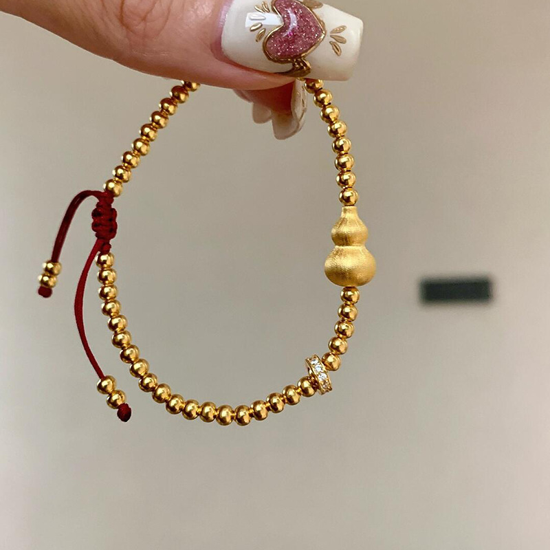 古法拉丝串珠跑环小葫芦手链女ins轻奢高级感手串个性百搭手饰品|undefined