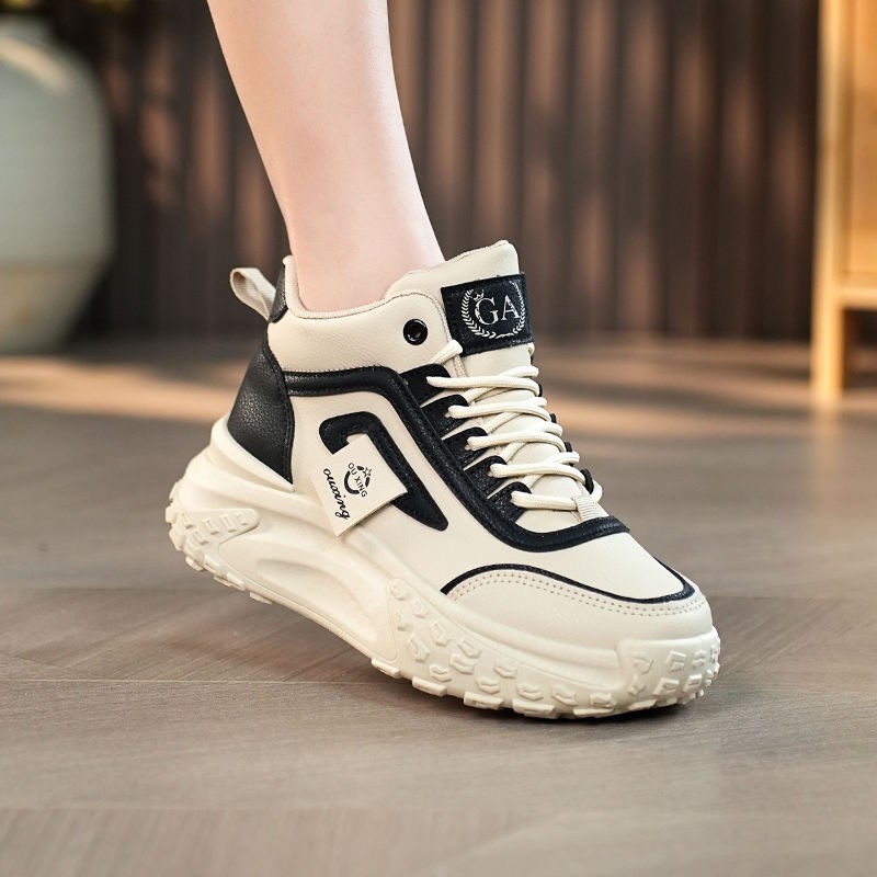 2024 new high-top shoes for women ins fashionable all-matching clunky sneakers fashionable high-top sneakers sports casual shoes