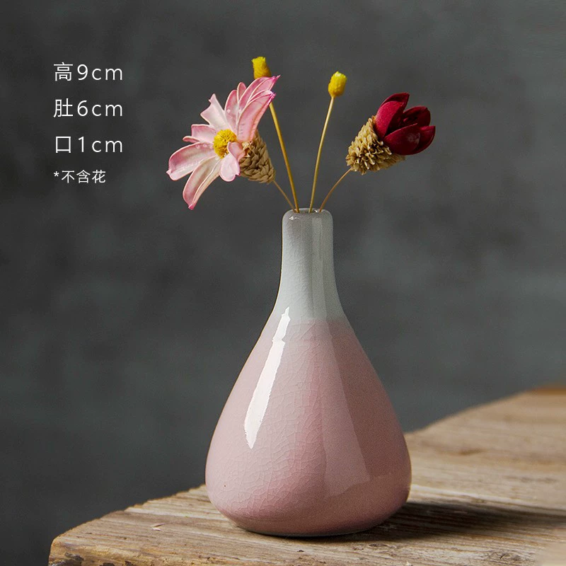 Ceramic Decorative Flower Vases, Handmade Small Tabletop Vase, Glazed Variants