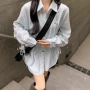 长袖春秋新款小众纽扣