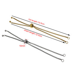 搭配胶珠可调节手链2.5MM方珍珠链bolo braceletDIY手链