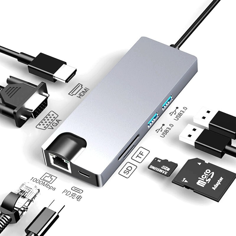 Type-C拡張ドック 13in1 ワイヤレス充電 ギガビットネットワークポート ノートパソコン多機能拡張ドック|undefined