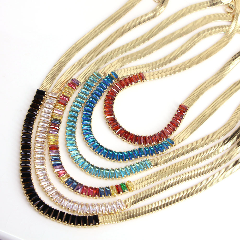 Fashion Geometric Copper Plating Zircon Necklace