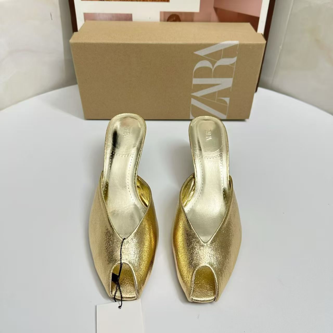 ZA Autumn golden universal sandals stiletto heels open toe
