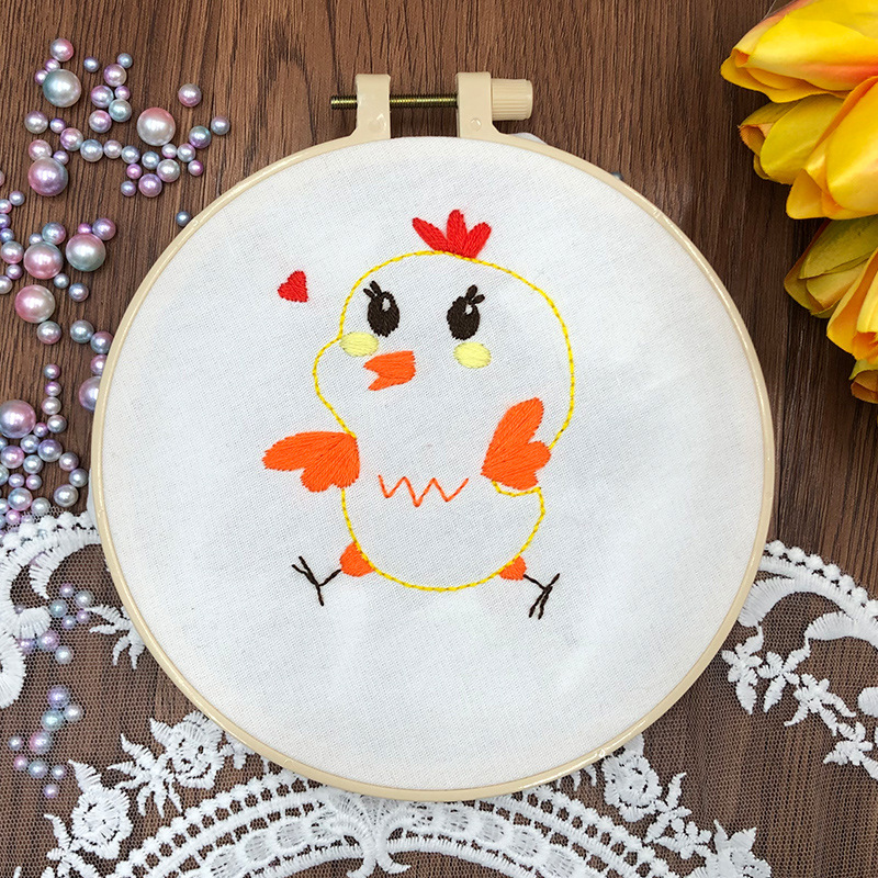 Diseño de dibujos animados para niños animales bordados DIY Kit de bordado manual principiantes bordado 3D muestra de diseño de tela Kit ahora