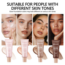 跨境lakerain 亮光粉底液 自然chi久不脱妆 修容高光液