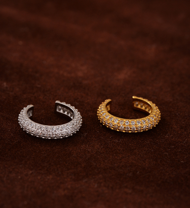 925 Sterling Silver Material 1 Piece 925 Sterling Silver Zircon 925 Sterling Silver Earrings Geometric Ear Cuffs
