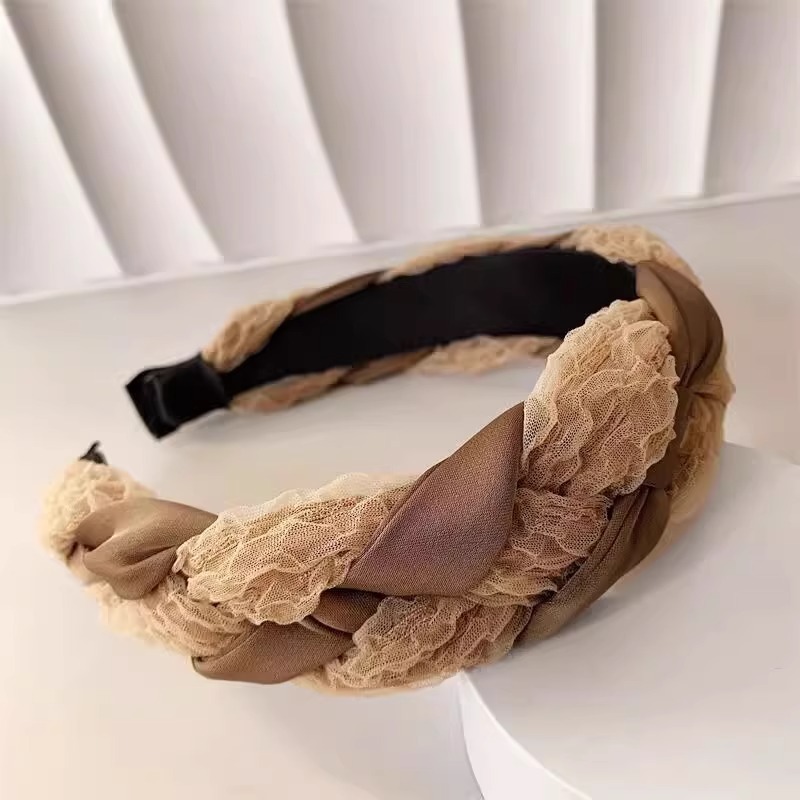 Bandas de cabello para mujeres 2025 nuevo estilo de alta calidad estilo de estilo extranjero bandas de cabello de alta presión craneal pepinas de cabello toque de cabeza