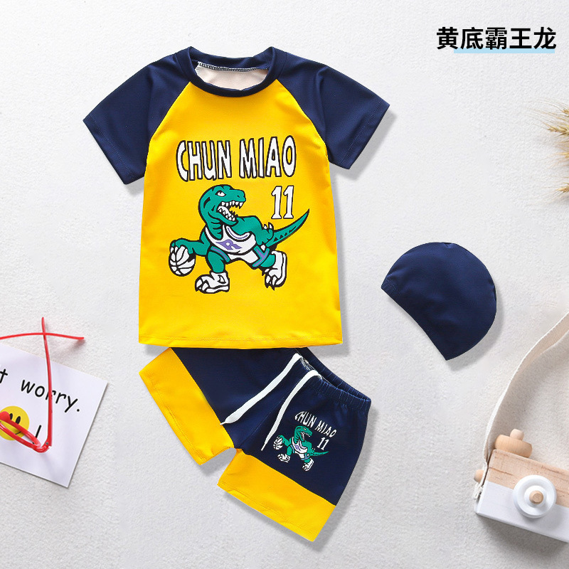 Traje de baño para niños traje de baño de dos piezas para niños verano nuevo 1-5 años traje de baño de primavera caliente de dibujos animados para niños ventas directas de fábrica